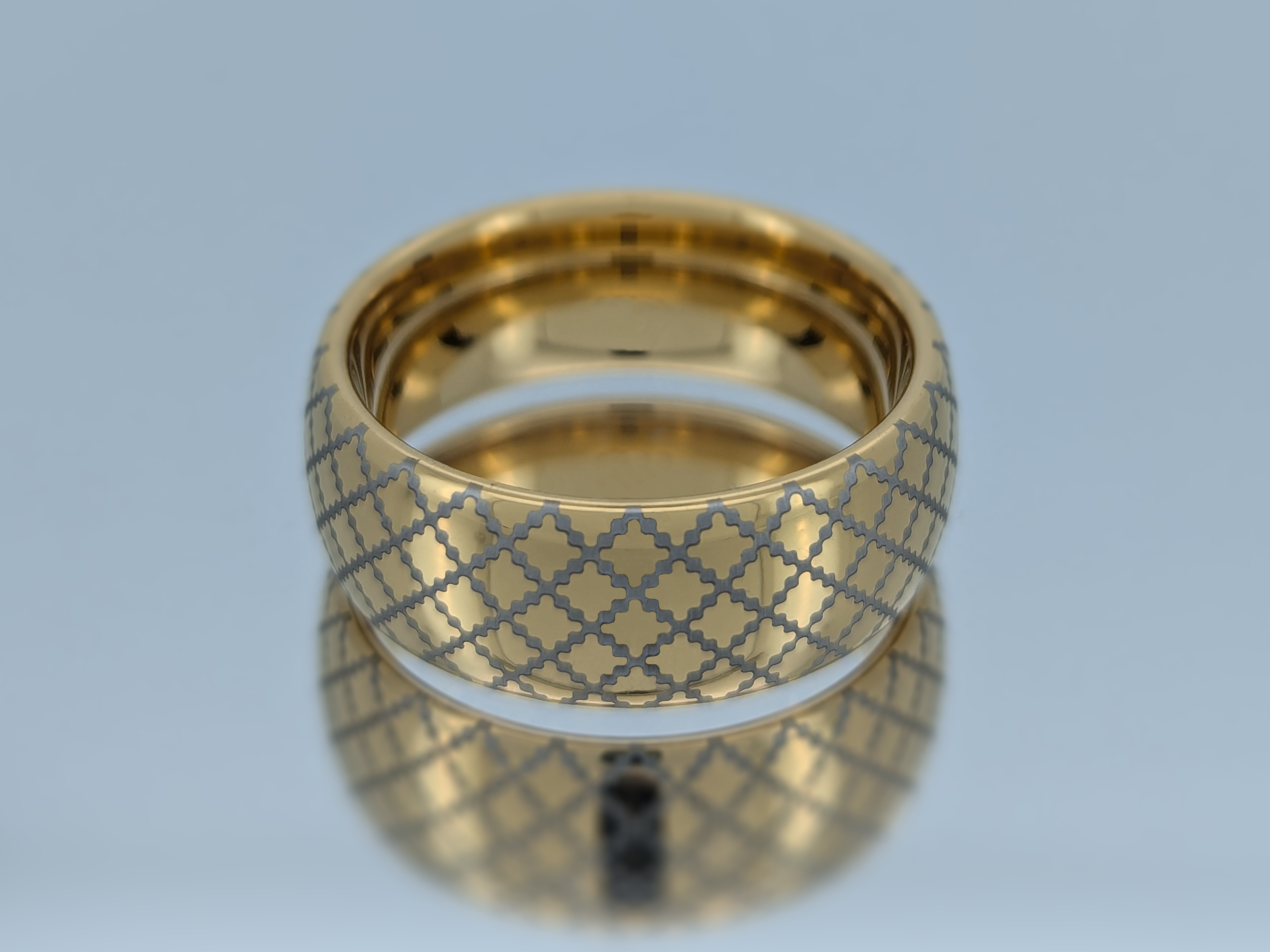 Golden Quilted Elegance | Wolframový prsten