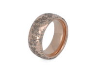 Blooming Grace tungsten ring with laser-engraved surface detail, shown against a light background.
