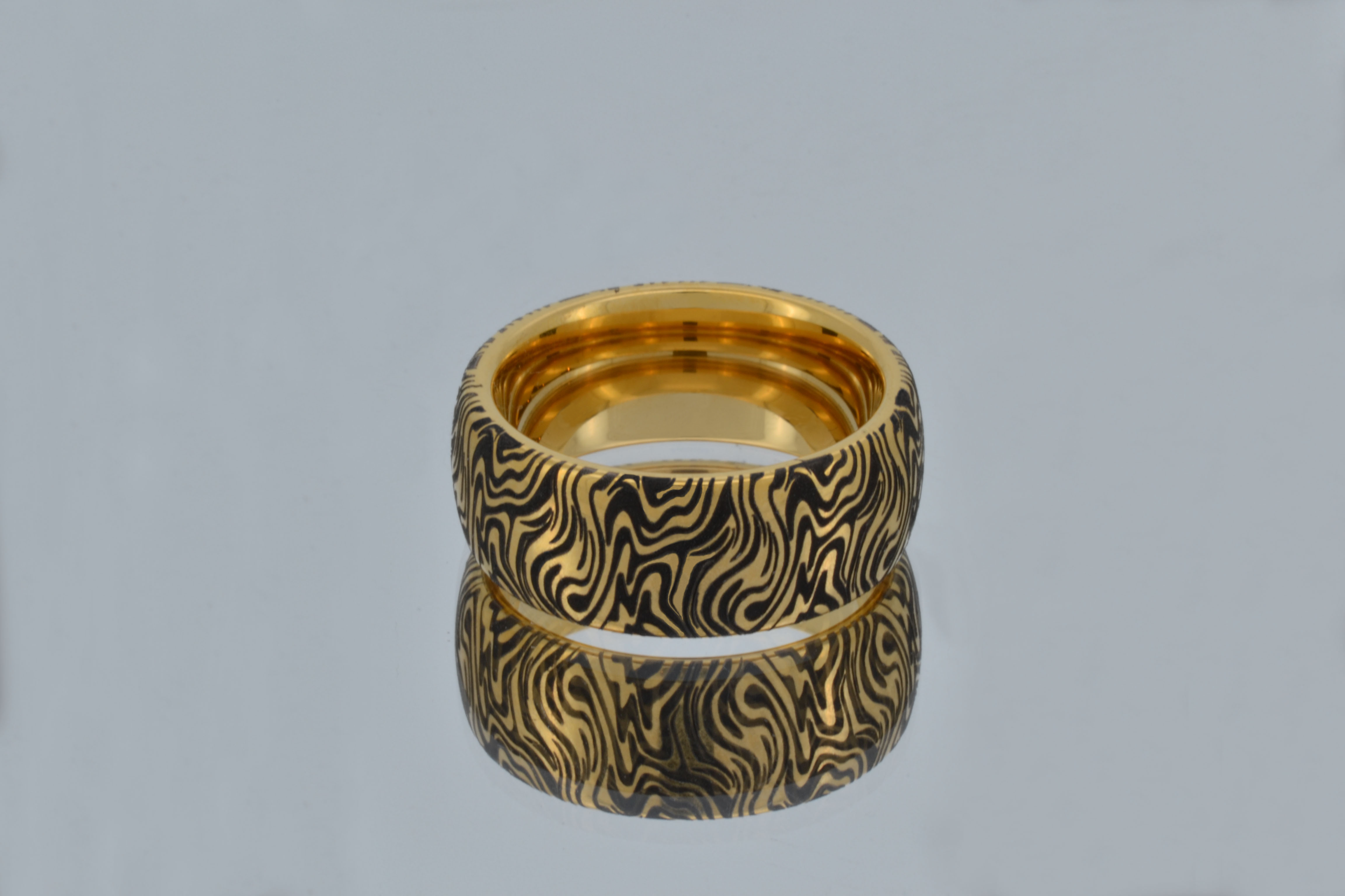 Golden Mokume Majesty | Wolframový prsten