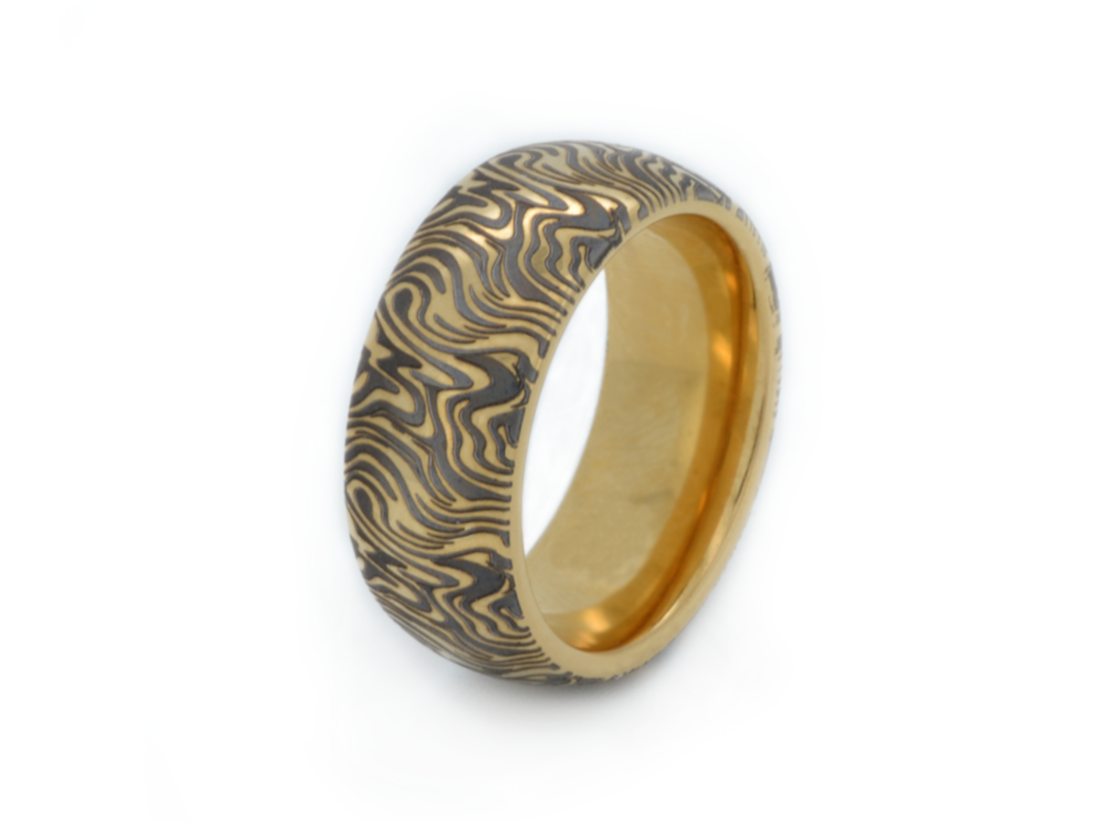 Golden Mokume Majesty | Wolframový prsten