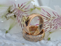 Product photo of the White Blooming Rose tungsten ring with laser-engraved surface detail.