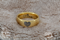 Product photo of the Eternal Imprint - Heart personalized ring with personalized imprint engraving.