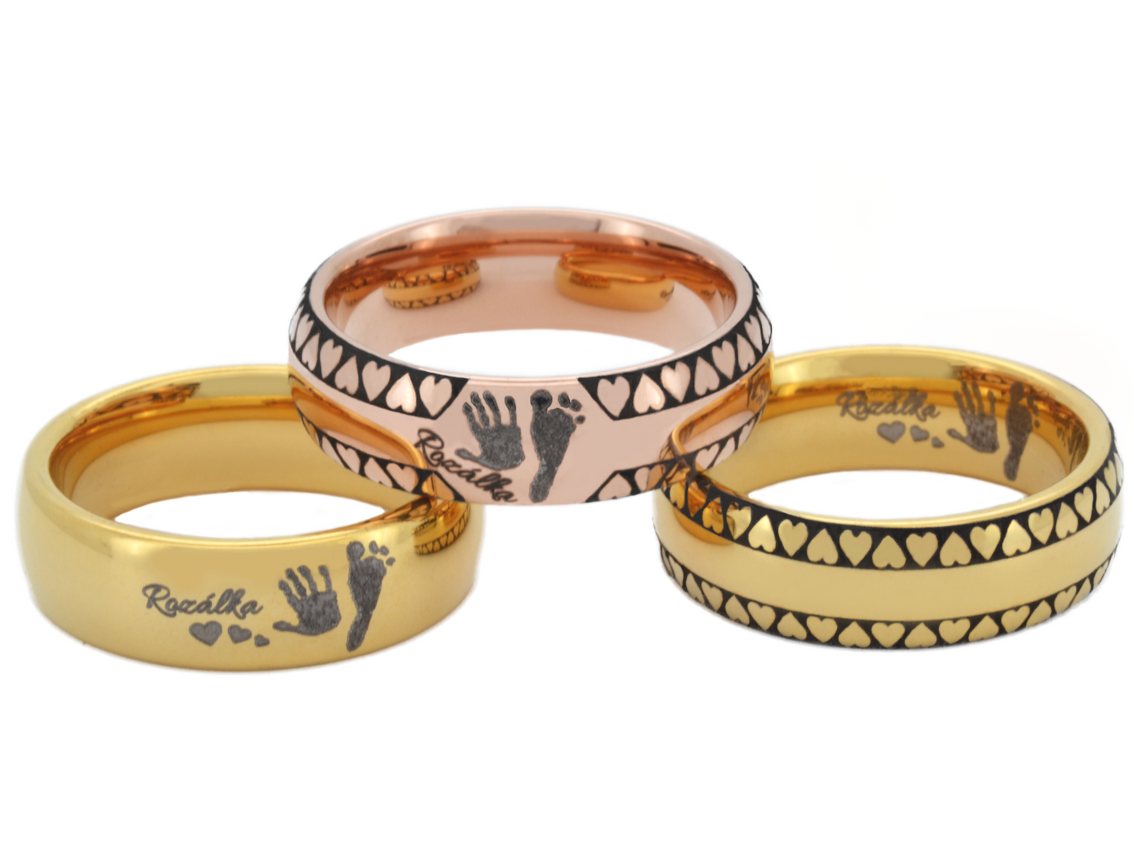 Eternal Imprint personalized ring with personalized imprint engraving, shown against a light background.