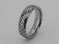 Video preview of the The Labyrinthine Loop tungsten ring showing the surface detail as the item moves.
