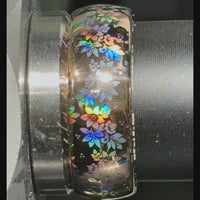 Video preview of the Blooming Light tungsten ring showing the holographic effect shifting in the light.