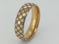 Video preview of the Golden Mosaic tungsten ring showing the surface detail as the item moves.