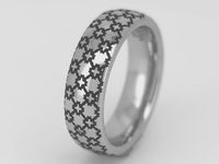 Video preview of the Chain of Unity – Black Engraving tungsten ring showing the surface detail as the item moves.