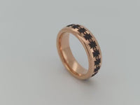 Video preview of the Eternal Blossom tungsten ring showing the surface detail as the item moves.