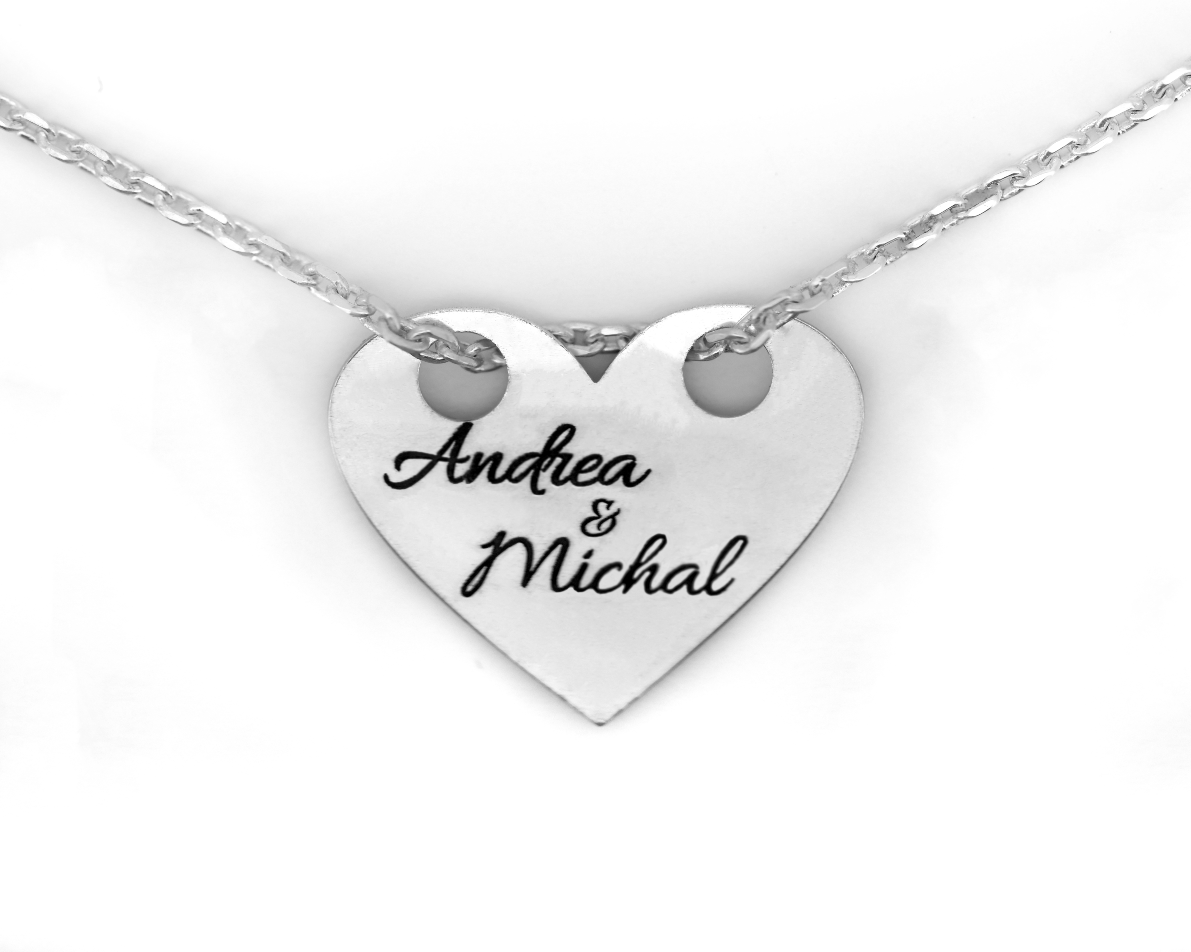 Personalized silver bracelet with engraved family names