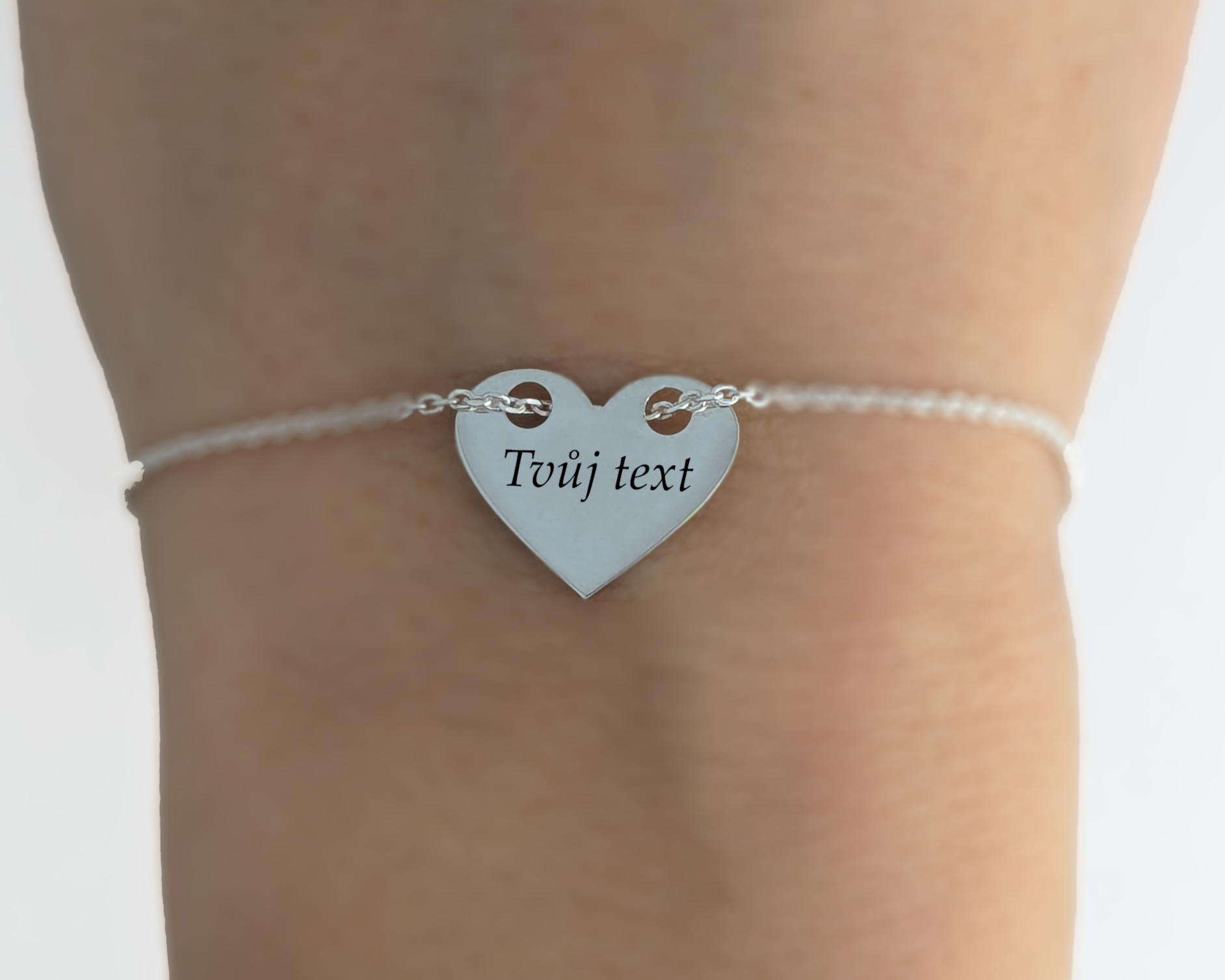 Personalized silver bracelet with engraved family names