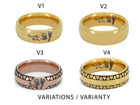 Product photo of the Eternal Imprint personalized ring with personalized imprint engraving.